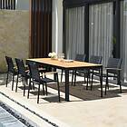 Lifestylegarden Matgrupp 210 cm med 6 Lite Stolar table 209 Portals-lite chairs black 43111