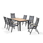 Lifestylegarden Matgrupp Panama med 4 Stolar och 2 Positionsstolar table 160 stacking armchairs pos. chairs blac 43244