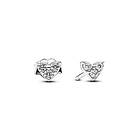 Pandora Triple Stone Heart Stud Örhängen 293003C01