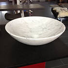 Italian Marble Handfat Carrara Slipad Rund 43cm diameter 4011