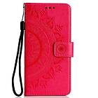 Inskal Huawei P30 Lite Leather Wallet Case Mandala Pattern Red