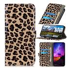 Inskal Motorola Moto E6 Plus Leopard Wallet Case Brown Brown