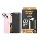 Inskal iPhone 15 PanzerGlass 3-i-1 Bundle m. EasyAligner Privacy Skärmskydd (UWF