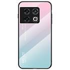 Inskal OnePlus 10 Pro Case m. Glas tillbaka hej blå rosa