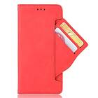 Inskal OnePlus 8t elegant Läderfodral m. Stor plånbok röd