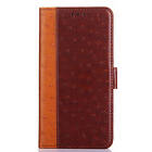 Inskal OnePlus Nord N10 5G Ostrich Leather Wallet Case Brown