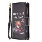 Inskal Samsung Galaxy A73 (5G) Läderfodral m. Stor plånbok "Rör inte min telefon"