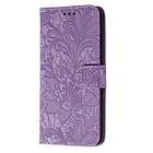 Inskal Samsung Galaxy M11 Floral Lace Leather Flip Case Purple