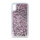 Inskal Samsung Galaxy S23 Genomskinlig Glitter Plast Skal Rosa