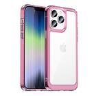 Inskal iPhone 14 Pro Hybrid Skal Transparent Rosa