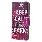 Inskal Samsung Galaxy A9 (2018) Läderfodral "Keep Calm and Sparkle"