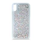 Inskal Samsung Galaxy S23 Genomskinlig Glitter Plast Skal Silver