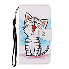 Inskal Samsung Galaxy M11 Leather Wallet Case White Cat