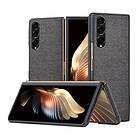 Inskal Samsung Galaxy Z Fold3 5G kolfiberLäderfodral Svart