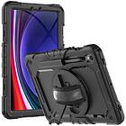 Tech-Protect Samsung Galaxy Tab S9 Solid360 Tough Case m. Skyddsfilm, Handhållare och Axelband Svart