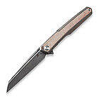 Kansept Knives Arcus Framelock Damascus, Bronze Ti/Brown Micarta K1046D1
