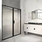 Hietakari Duschdörr Bläk 740 New York Nisch Fast Vägg och Vändbar Dörr NY svart/reed 809x907 740-94-D6