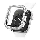 Inskal Apple Watch (38mm) Hårdplastskal m. Inbyggd skärmskydd Silver & strass