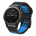 Inskal Garmin Universal Dobbelt-hullet Silikone Rem (26mm) Sort Blå