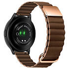 Inskal Smartwatch Rem 20mm Magnetic Litchi Läder Brun Rose Gold