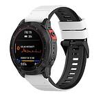 Inskal Universal Garmin 26mm Ribbed Silicone Strap m. Verktyg Vit