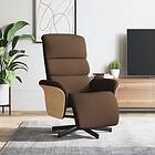 vidaXL Reclinerfåtölj med fotstöd brun tyg 356604