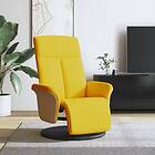 vidaXL Reclinerfåtölj med fotstöd ljusgul tyg 356529