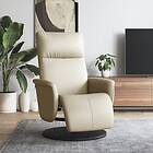 vidaXL Reclinerfåtölj med fotstöd gräddvit konstläder 356545