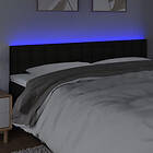 vidaXL Sengegavl LED svart 200x5x78/88 cm tyg 3122070