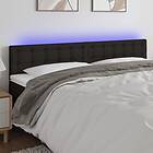 vidaXL Sengegavl LED svart 160x5x78/88 cm tyg 3122054