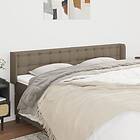 vidaXL Sänggavel med kanter taupe 203x16x78/88 cm tyg 3119228