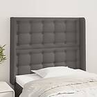 vidaXL Sänggavel med kanter grå 83x16x118/128 cm konstläder 3119656