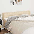 vidaXL Sänggavel med kanter gräddvit 203x16x78/88 cm tyg 3119229