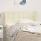 vidaXL Sengegavl med kanter gräddvit 83x23x78/88 cm konstläder 3117218