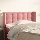 vidaXL Sengegavl med kanter rosa 83x16x78/88 cm sammet 3119237