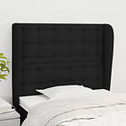 vidaXL Sänggavel med kanter svart 83x23x118/128 cm tyg 3118366