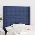 vidaXL Sänggavel med kanter blå 83x16x118/128 cm tyg 3119994