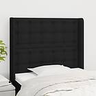 vidaXL Sengegavl med kanter svart 103x16x118/128 cm tyg 3120006
