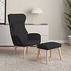 vidaXL Vilstol med fotpall svart Tyg 3097756