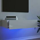 vidaXL TV Stand med LED-belysning vit högglans 60x35x15.5 cm 842894