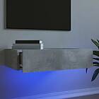 vidaXL Tv-bänkar med LED-belysning 2 st betonggrå 60x35x15,5 cm 842892