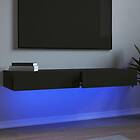vidaXL Tv-bänkar med LED-belysning 2 st svart 60x35x15,5 cm 842889