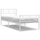 vidaXL Bed Frame med huvudgavel och fotgavel vit metall 90x200 cm 372239