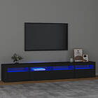 vidaXL TV-bænk med LED-belysning Svart 240x35x40 cm 3152723
