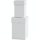 Creativ Company Askar Fyrkantiga Vit 2 st/ 1 Set askar, vit, H: 7+9 cm, stl. 4,5+6 st./ se 504324