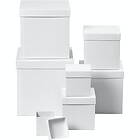 Creativ Company Askar Vit Fyrkantiga 7 st/ 1 Set Askar, vit, fyrkantiga, H: 7.5+