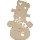 Creativ Company Pappfigur med Inbyggt Ljus Snögubbe H27x4x17.5 cm 1 St inbyggt l