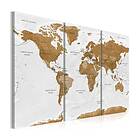 Arkiio Tavla World Map White Poetry A3-N6353-DKXA