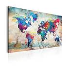 Arkiio Tavla World Map Colourful Madness A3-N6629-DKA