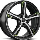 Ronal R62 Green Jet Black Matt front cut 7,5x17 5/112 ET38 B76